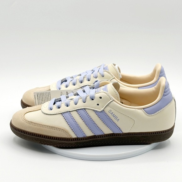 Adidas Samba OG W Leather Size 10 Womens Cream/Violet/Sand JI2678 - Picture 5 of 12